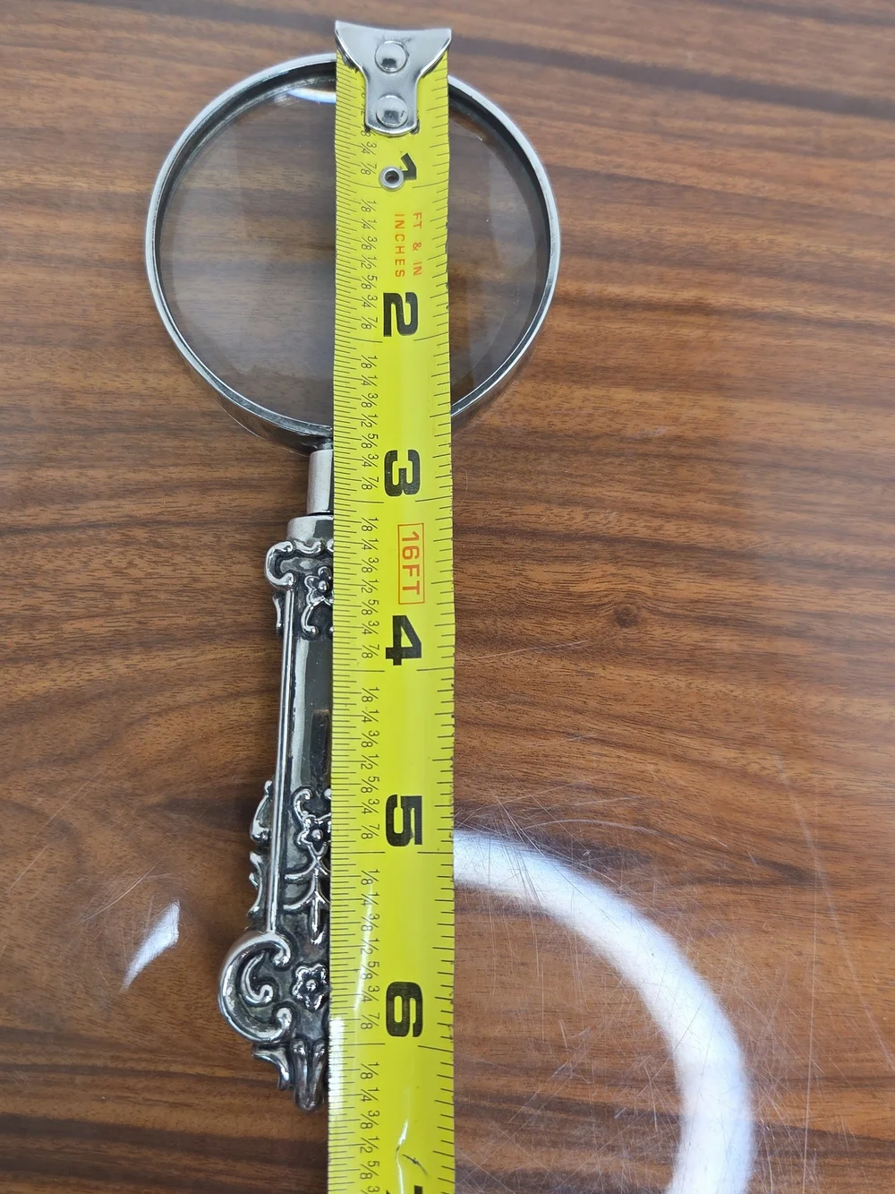 Vintage-Style Silver Handled Magnifying Glass With Art Nouveau Pattern